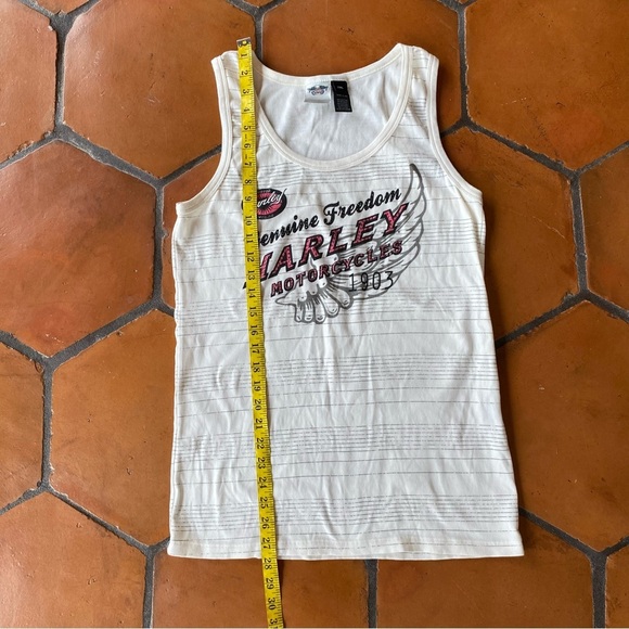 HARLEY-DAVIDSON MOTORCYCLES  Freedom Rhinestones Tank Top Shirt 2X Made In USA - Picture 5 of 6